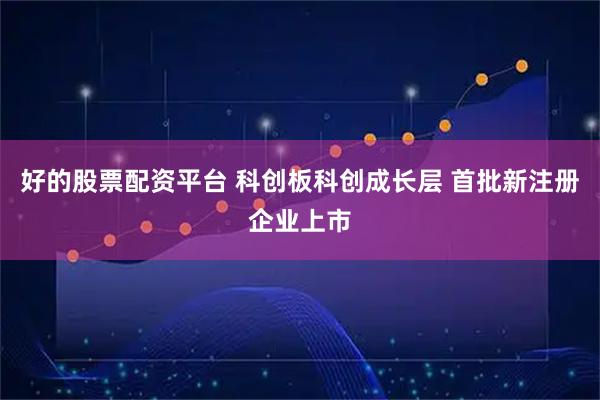 好的股票配资平台 科创板科创成长层 首批新注册企业上市